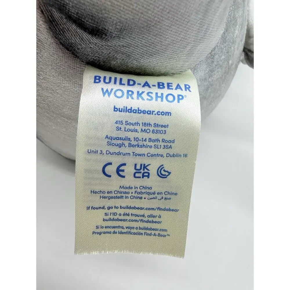 Build A Bear BAB Toothy Gray Shark Plush Stuffed Animal Toy 15